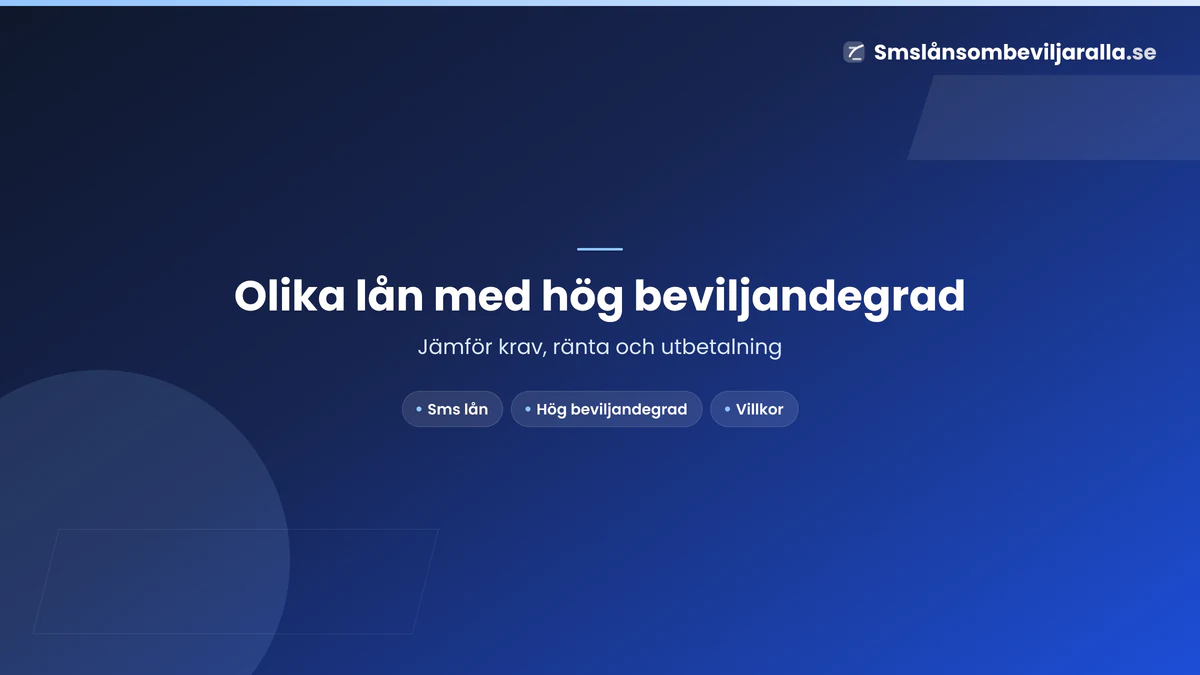Olika typer av lån med hög beviljandegrad